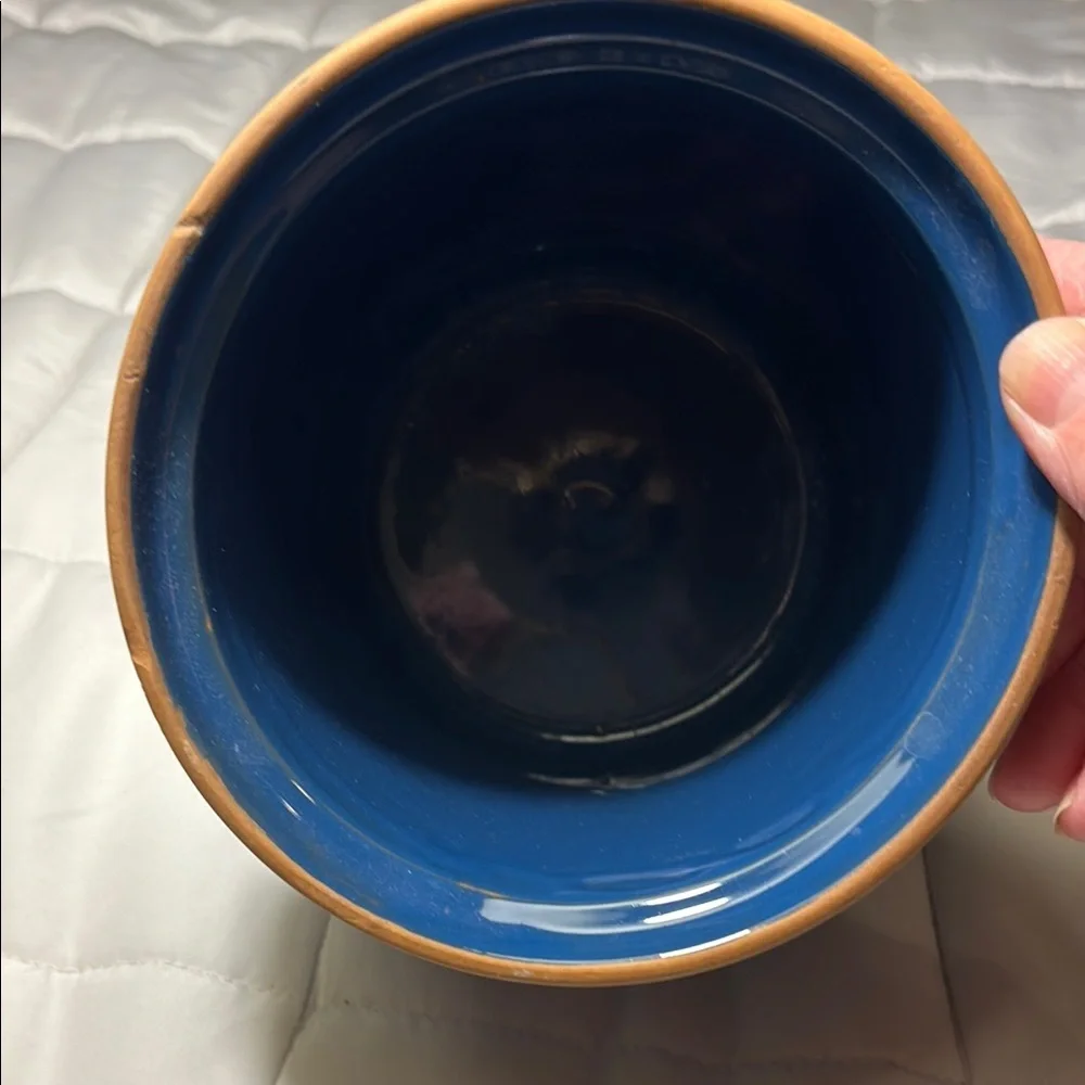 Blue Ceramic Crock Jar